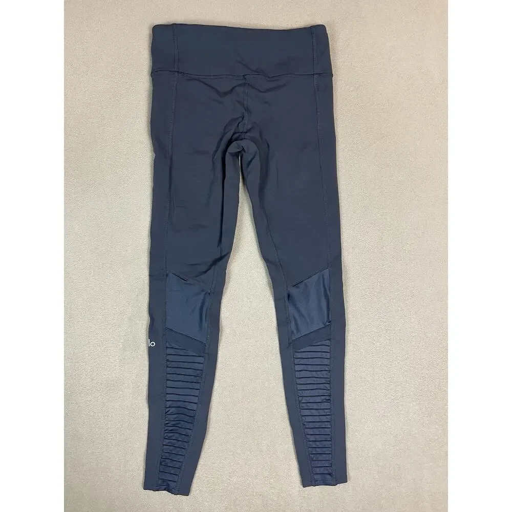 Alo Yoga‎ Legging Womens S Gray Moto Athletic Stretch Performance Skinny Pants